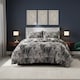 image 2 of Geometric Triangle Duvet Cover Set Stylish Easy Care Bedding with Pillowcases | Grey | King