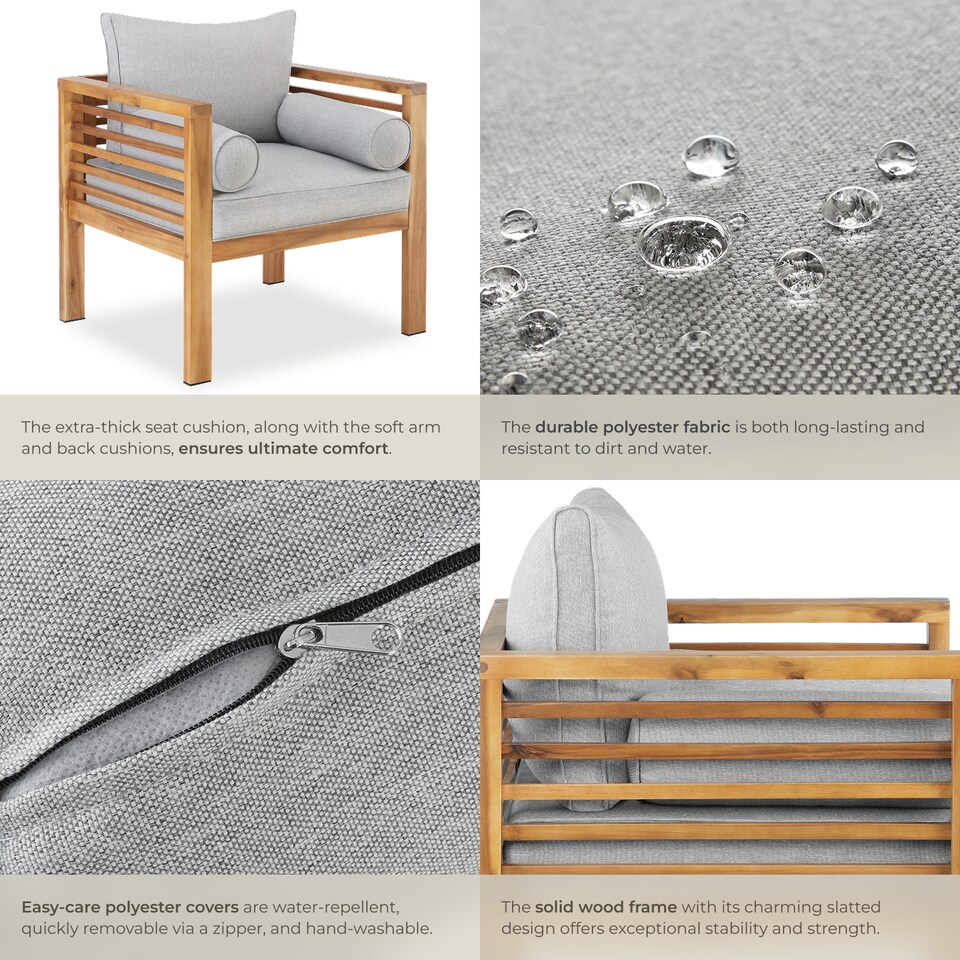 image 1 of Garden Chair Boka - thick cushions, heat-treated wooden frame, weather-resistant | Brown | brown | One Size | 2