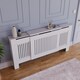 image 4 of Vida Designs Chelsea Radiator Cover Painted MDF Slatted Cabinet, White, 140-204cm