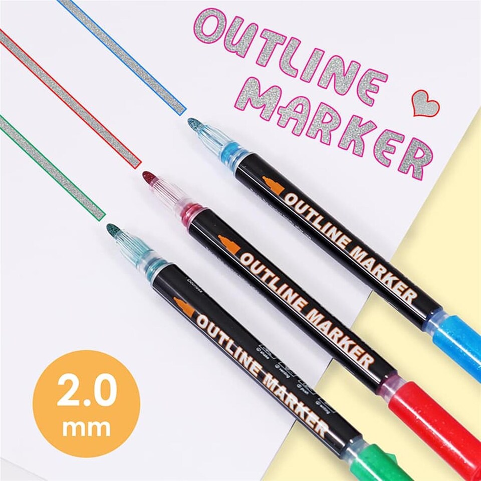 image 1 of Pack of 24 Colors Art Drawing Outline Fineliner Marker pens