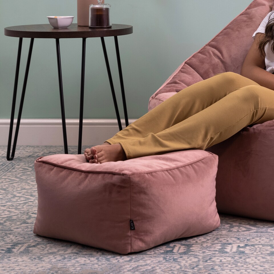 image 1 of Amara Velvet Bean Bag Pouffe Dusk Pink | Pink | Dusk Pink | 1