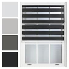 Day and Night Zebra Roller Blind 235cm Wide x 165cm Long | Black | Black