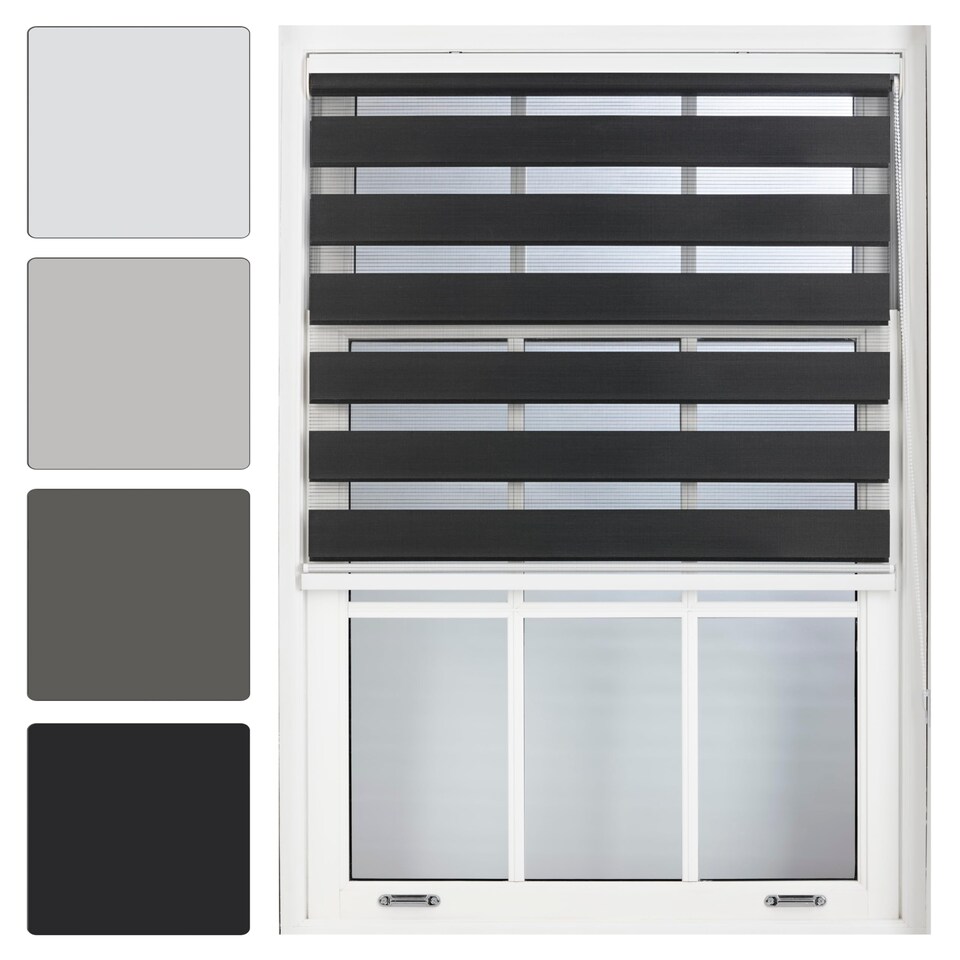 image 1 of Day and Night Zebra Roller Blind 235cm Wide x 165cm Long | Black | Black