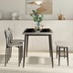 image 7 of VonHaus Murray 4 Seater Dining Table and Chairs Set Grey | Black