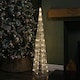 image 1 of 1.18m Light up Christmas Acrylic Pyramid with 80 Flashing & Static Warm White LEDs