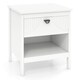 image 1 of COSTWAY 2-tier Nightstand Wood Side Table with Storage Shelf White
