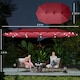 image 5 of Outsunny 4.4m DoubleSided Sun Umbrella Garden Parasol Patio Sun Shade Outdoor with LED Solar Light, NO BASE INCLUDED, Wine Red