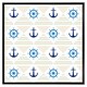image 2 of Nautical elements on striped background (Picture Frame) Brown | Oak | XS