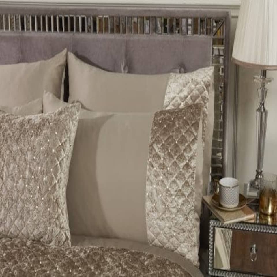 image 1 of Elysium Bedspread Mink Brown | Brown