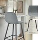 image 4 of Bar Stool Willow with backrest, upholstery and woven cover - Set of 2 Grey | Dark Grey/Black