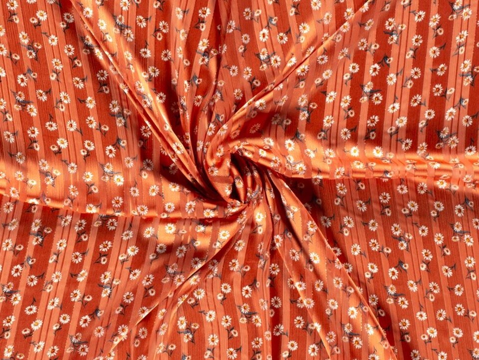 Orange Lurex Sparkle Sheer Chiffon Fabric for Dressmaking, 150cm / 59" Wide - per metre