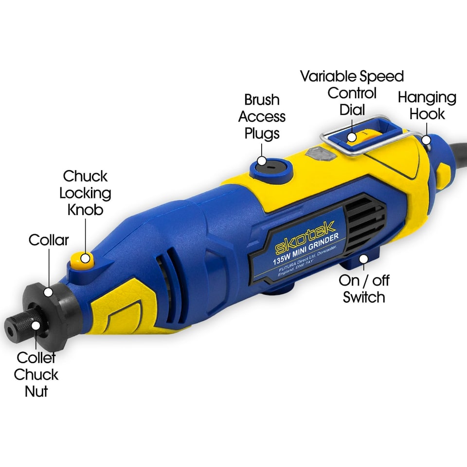 image 1 of Skotek 135W Corded Rotary Tool & 80Pc Accessory Kit (Carry Case Included)