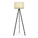 image 4 of ValueLights Barbro Black Tripod Floor Lamp Wicker Trim Shade and Bulb