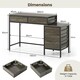 image 2 of COSTWAY Computer Desk with 5 Drawers and Side File Cabinet Grey Grey
