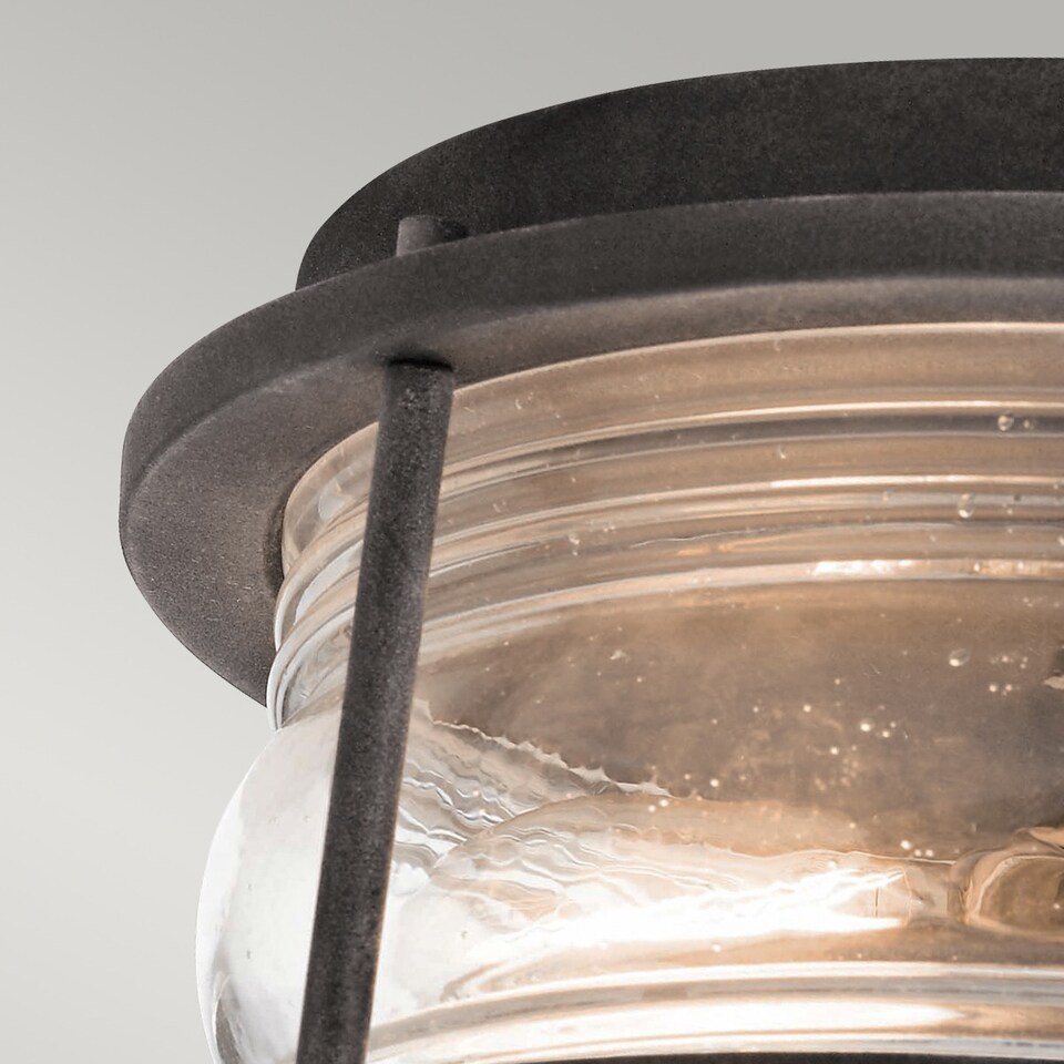 image 1 of Ashland Bay 1 Light Bathroom Flush Outdoor Ceiling Light Zinc IP44, E27