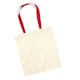 image 2 of Westford Mill Contrast Handle Tote Bag - Natural/Classic Red - One Size | Cream