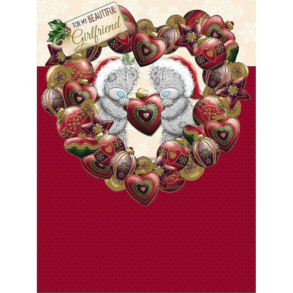 image 1 of Beautiful Girlfriend Large Die-cut Luxury Christmas Card New Gift