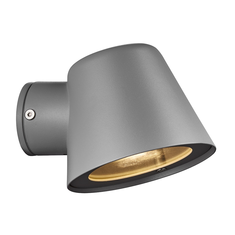 image 1 of Nordlux Aleria Outdoor Wall Light Grey Metal Solar GU10 Sensor Compact  - Mains Powered, IP44 | Grey | Grey