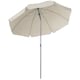 image 1 of Outsunny 2.2m Beach Umbrella, Portable Parasol with Tilting Function, Outdoor Sunshade Shelter with 8 Ribs for Garden, Pool and Patio, Cream White