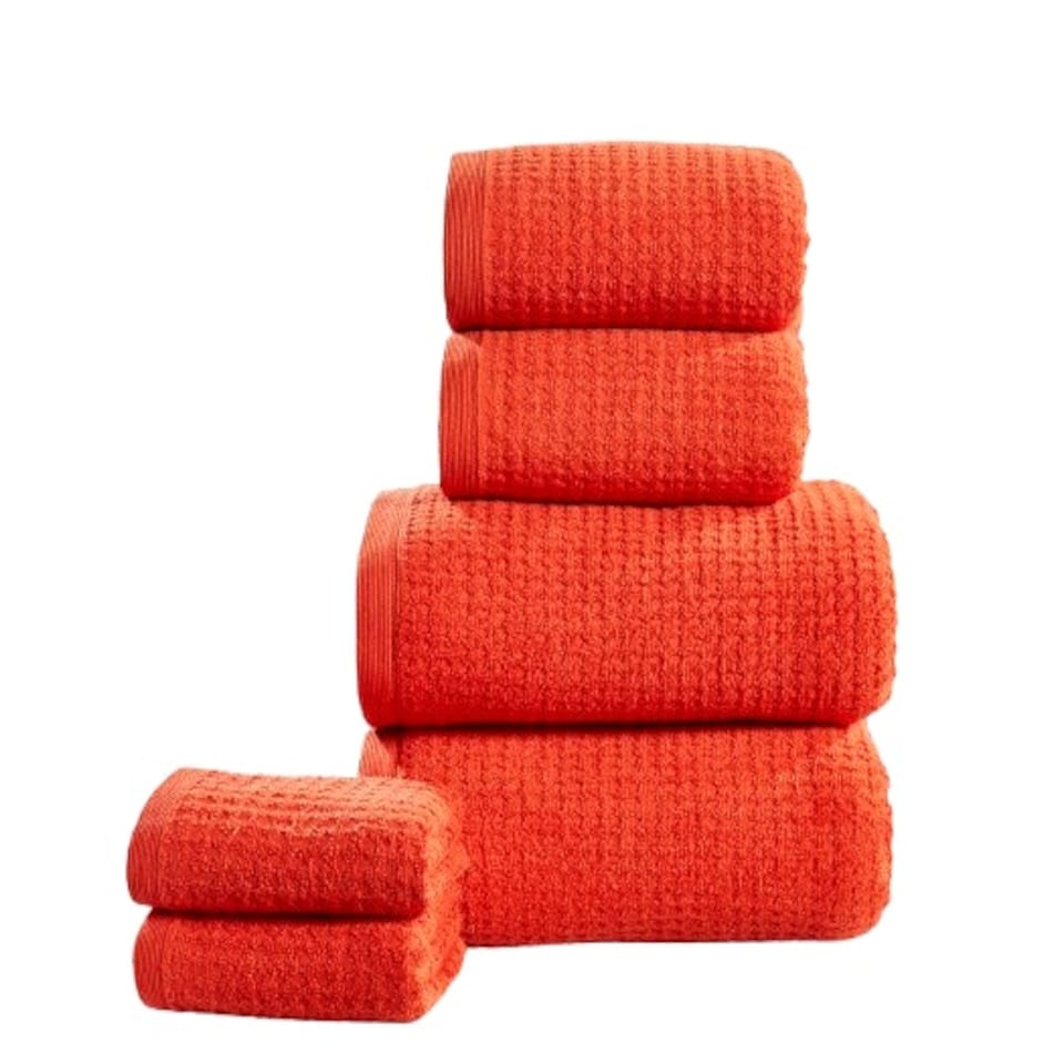 image 1 of Waffle Pure Cotton Face Towels Super Soft and Absorbant Yellow | Face cloth