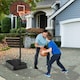 image 3 of COSTWAY Height Adjustable Basketball Hoop Basketball Goal System Brown | Standard