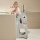 image 6 of Kidoz Toddler Learning Tower - Kitchen Helper with Safety Rail - Dinosaur Design - Grey