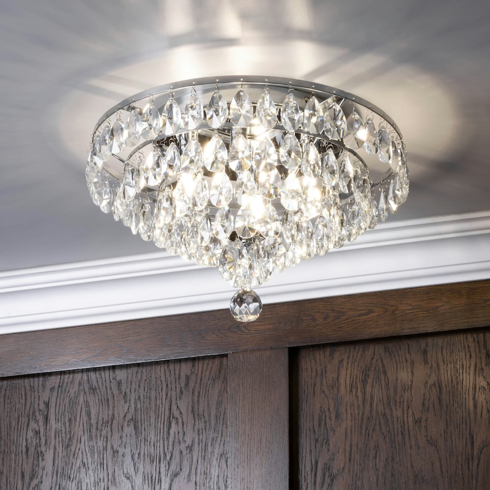 image 1 of BHS Elsa 4 Light Ceiling Light, Chrome