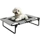 image 1 of PawHut Raised Dog Bed with Breathable Mesh for Large Dogs | Grey | M