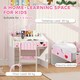 image 6 of AIYAPLAY Children Study Table and Chair w/ Storage, Pull-Out Drawer, Pink 
