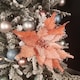 image 1 of 68cm Frosted Light Coral Pink Poinsettia Stem Christmas Decoration