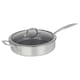 image 2 of Hextec Non Stick Stainless Steel Aluminium Induction Cookware Tempered Glass Lid | Silver | Silver | 28cm Deep Frying Pan + Lid