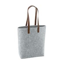 Bagbase Premium Felt Tote - Grey Melange/Tan - One Size Grey