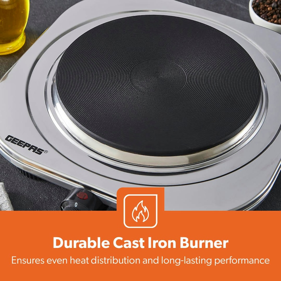 image 1 of GEEPAS 1500W Stainless Steel Single Hot Plate