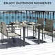 image 3 of Outsunny Rattan Garden Furniture for 4, Dining Table and Chairs, Mixed Grey
