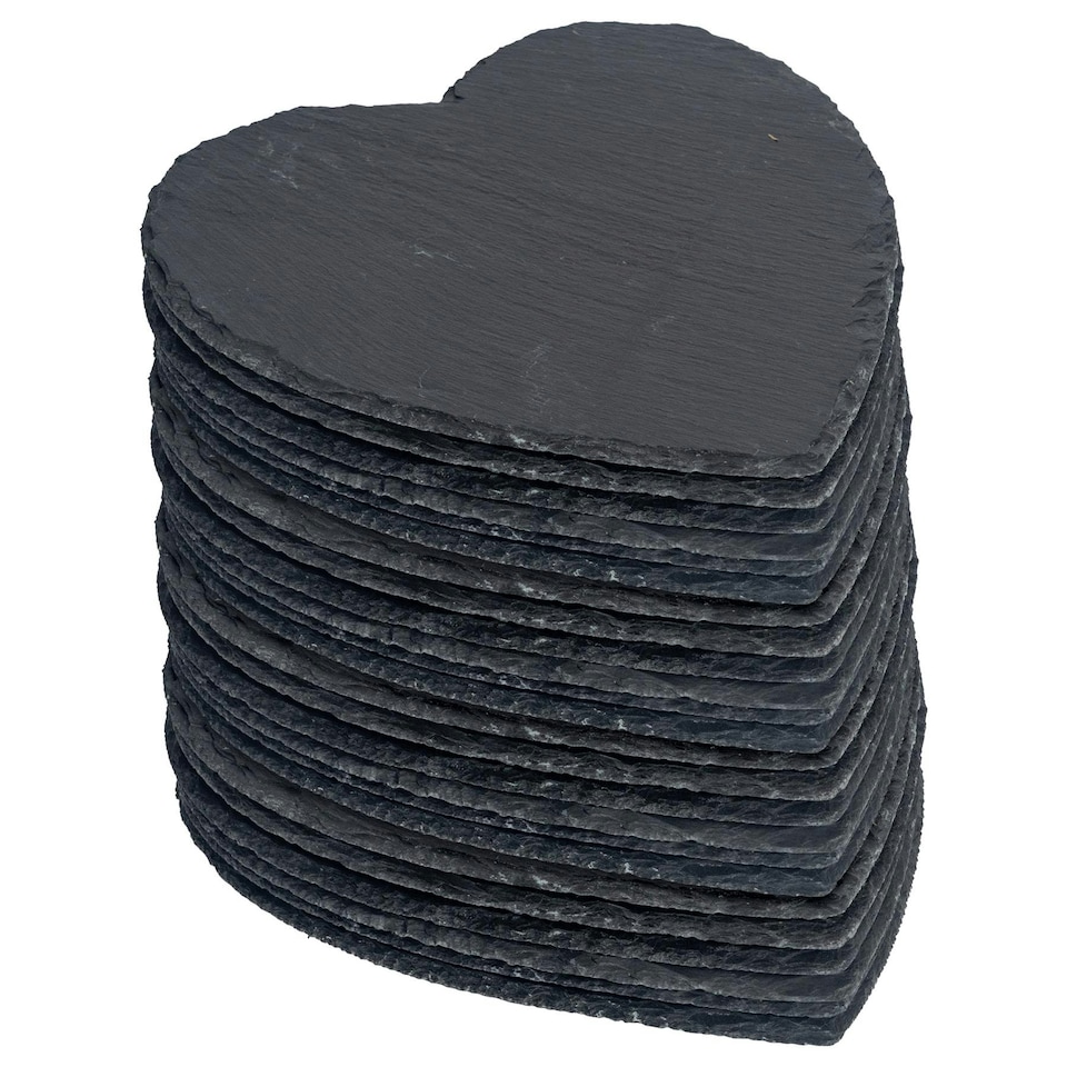 image 1 of Argon Tableware Heart Slate Placemats - 25cm - Pack of 24