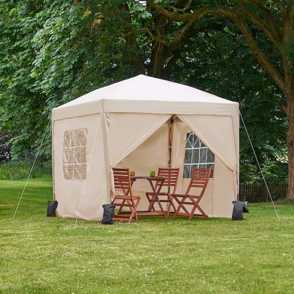 image 1 of Vonhaus Pop Up Gazebo with Sides 2.5m x 2.5m Ivory