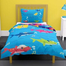 Baby Shark Childrens/Kids Doo Doo Reversible Duvet Cover Set | Blue | Blue/Multicoloured | Toddler | 1