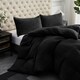image 2 of Ezysleep Winter Soft Teddy Fleece Fabric Duvet Set Warm And Cosy Bedding | Black | Black