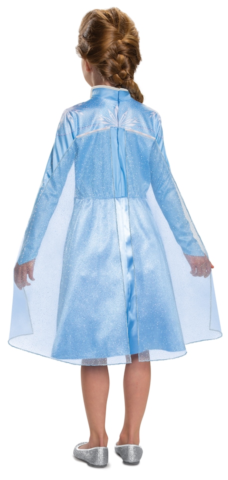 image 1 of Disney Frozen Elsa Costume – Girls Officially Licensed 2-Piece Fancy Dress Outfit, Blue, Ages 3-8