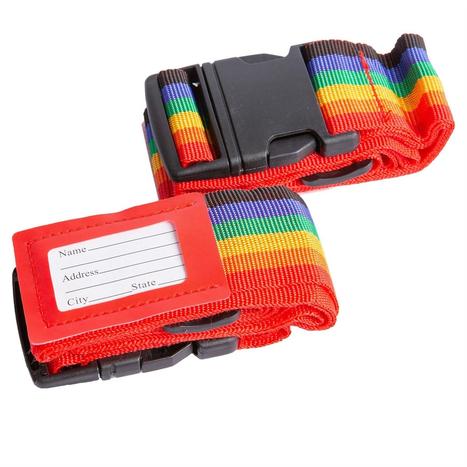 image 1 of Ashley Adjustable Luggage Straps - 170cm - Multicolour - Pack of 2 Multi