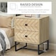 image 5 of HOMCOM Bedside Table Unit Unique Zig Zag Design w/ Black Metal Handle