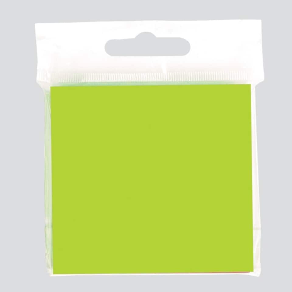 image 1 of Pack of 100 Neon Assorted Colours Stick on Notes - 76mm x 76mm
