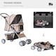image 2 of PawHut Pet Stroller Carrier Foldable Deluxe Jogger Walk Travel Dog Cat Brown