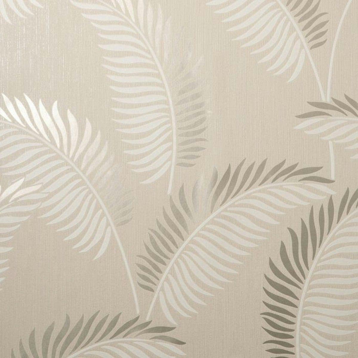 Fine Decor Cascade Leaf Wallpaper - Cream/Gold - 10m x 53cm Cream