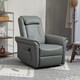 image 2 of HOMCOM Recliner Armchair with 3D Kneading Massage, Breathable Leather Recliner Chair with Back Massager and Headrest, Electric Reclining Chair with Footrest, Remote, USB Port, Side Pockets for Home | Grey | One Size