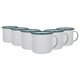 image 1 of Argon Tableware White Enamel Mugs - 375ml - Green - Pack of 6 | Green | Green