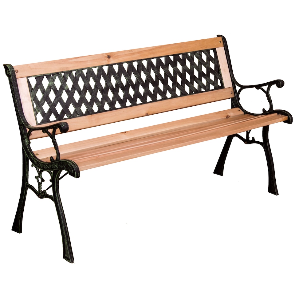 image 1 of Garden Vida 3 Seater Garden Bench Outdoor Patio Seating, Cross Style