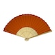 image 2 of Orange Paper Foldable Hand Held Bamboo Wooden Fan by Parev