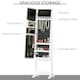 image 3 of HOMCOM Freestanding Mirror Jewelry Cabinet with LED Lights, Jewellery Organiser with 3 Angle Adjustable, Full-Length Mirror with Storage for Earrings, Necklaces, Rings and Lipsticks, Warm White