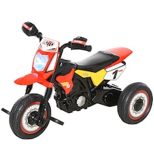 HOMCOM Trike for Kids, Toddler Pedal Motorcycle, Kids Ride On Tricycle Early Learning w/ Music Lights Handlebar Stickers Exercise Boys Girls Gift for 18 - 36 Months Red | Red | Red
